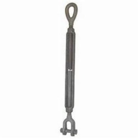 CM Turnbuckle, JawEye, 12 In Thread, 2200 Lb Working, 6 In Take Up, Steel 0806JE